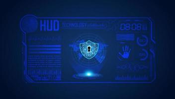 Modern HUD Technology Screen Background with padlock vector