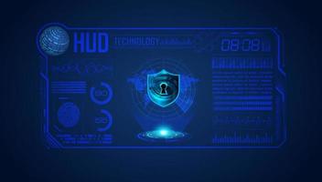 Modern HUD Technology Screen Background with padlock vector