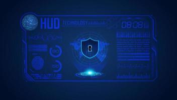 Modern HUD Technology Screen Background with lock vector