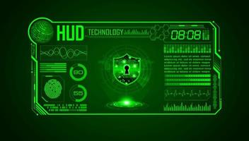 Modern HUD Technology Screen Background with lock vector