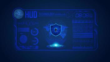 Modern HUD Technology Screen Background with lock vector