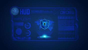 Modern HUD Technology Screen Background with lock vector
