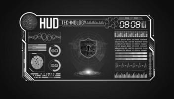 Modern HUD Technology Screen Background with lock vector