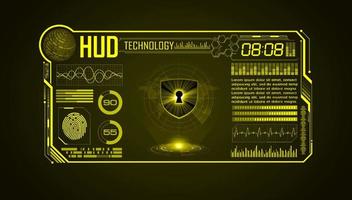 Modern HUD Technology Screen Background with padlock vector