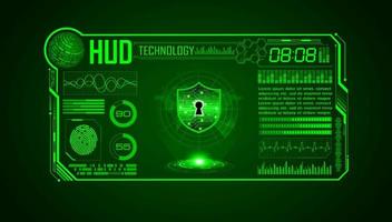 Modern HUD Technology Screen Background with lock vector