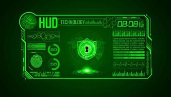 Modern HUD Technology Screen Background with lock vector