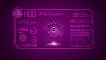 Modern HUD Technology Screen Background with lock vector