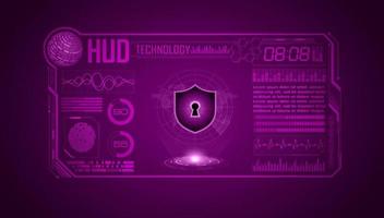 Modern HUD Technology Screen Background with lock vector