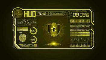 Modern HUD Technology Screen Background with lock vector