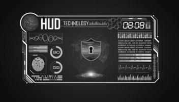 Modern HUD Technology Screen Background with lock vector