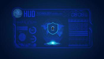 Modern HUD Technology Screen Background with lock vector