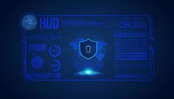 Modern HUD Technology Screen Background with lock vector