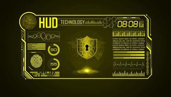 Modern HUD Technology Screen Background with lock vector