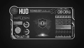 Modern HUD Technology Screen Background with lock vector