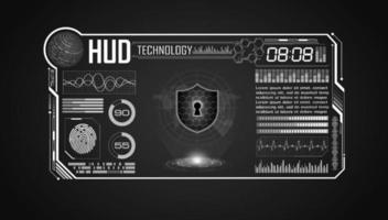 Modern HUD Technology Screen Background with lock vector