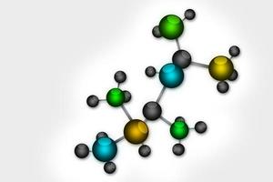 ilustración digital de moléculas en fondo abstracto foto