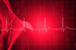 ilustración digital de la pantalla del monitor cardíaco con señal de latido normal foto