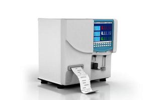 3d multi use  hematology analyzer in white background photo