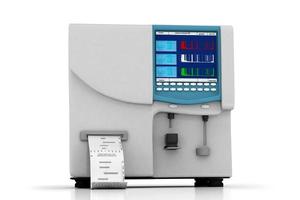 3d multi use  hematology analyzer in white background photo