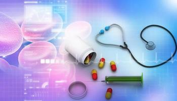 Medical equipments  In  abstract background. photo