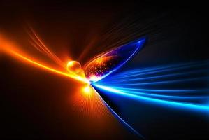 Abstract orange and blue light effects photo