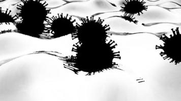 Representación 3d corona virus covid-19 pandemia en blanco y negro foto