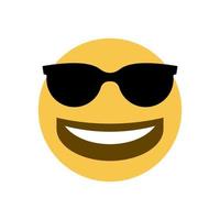 Yellow smiling face with sunglasses on it vector