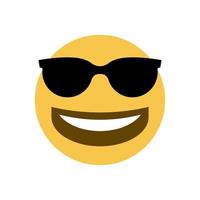 Yellow smiling face with sunglasses on it vector