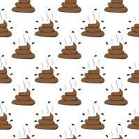 Seamless pattern with poo on a white background vector art illustration
