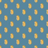 Seamless pattern with 3D bitcoin logo on a blue background vector art illustration.