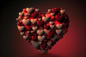 formas de corazón rojo para el fondo del día de san valentín foto