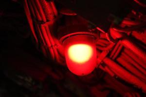 red alarm light lamp Inside military war submarine warship photo