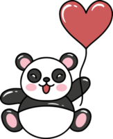 panda de la saint valentin avec ballon png