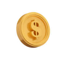 símbolos de conceito criativo de renderização 3D moeda dólar de dinheiro png