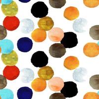 Seamless watercolor polka dots, geometric painting. photo