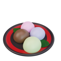 3d illustration of asian food Mochi,japanese food png