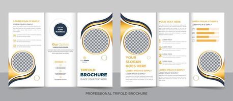 Trifold Brochure Design Template for Your Company, Corporate, Business, Advertising, Marketing, Agency, and Internet Business. vector