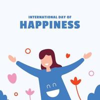 Flat International Day of Happiness Illustration Background vector