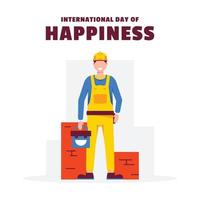 Flat International Day of Happiness Illustration Background vector