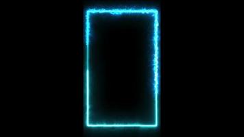 neon linea scatola, astratto neon linea telaio, neon leggero linea sfondo video