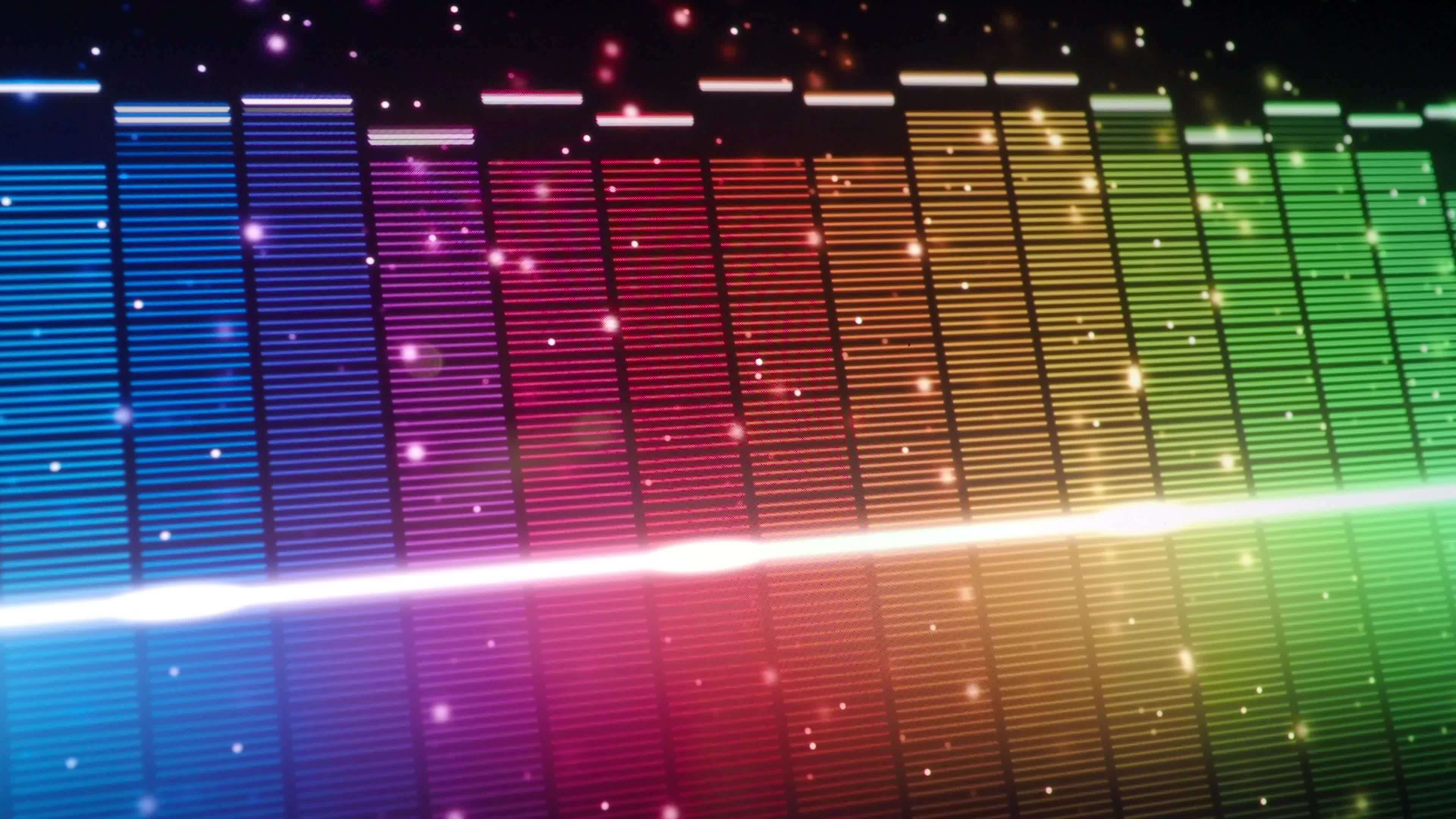 Sound Equalizer. Digital music or sound wave footage. audio waveform  equalizer scale on black loop animation. color music equalizer abstract.  gradient spectrum bar graph. Wave Glowing Pulsing dancing 19079351 Stock  Video at