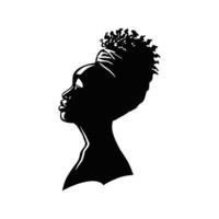 black woman silhouette vector illustration