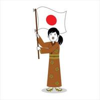 mujer celebra el día de la independencia de japón vector