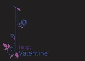 Black space. Valentine day. Decoration. vector