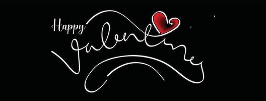 Calligraphy typography valentine. Happy Valentine. vector