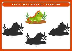 Animal black and white shadow matching activity for children. Worksheet for kids. vector