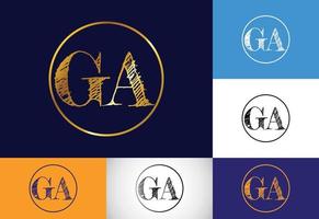 Initial Letter G A Logo Design Vector. Graphic Alphabet Symbol For Corporate Business Identity vector