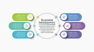 visualización de datos comerciales. iconos de infografía de línea de tiempo diseñados para plantilla de fondo abstracto vector