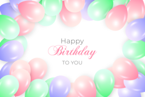 Happy Birthday background with frame use  for  Greeting card, poster template, party invitation layout png