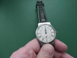 KYIV, UKRAINE - JANUARY 29, 2023 Mechanical wrist watch photo